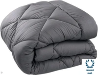 EAlma 200 GSM Microfibre Comforter Double Bed for Winter | Luxurious Quilt Blanket Single Bed | Soft Microfiber Qulits AC Comforters | Size 90X60 Inch Dark Grey - Free Size, Dark Grey, Cotton, Pack of1
